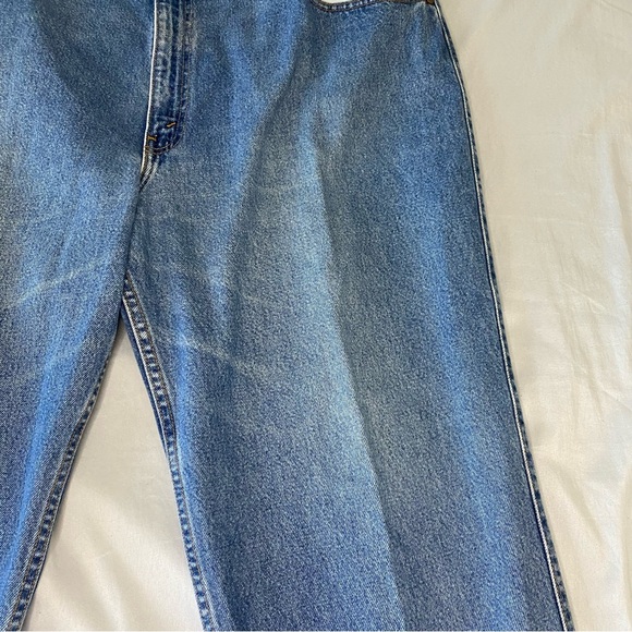 Vintage Levi’s Blue Jeans 545 44x34 Loose Fit Baggy Brown Tab 90s - Picture 7 of 13